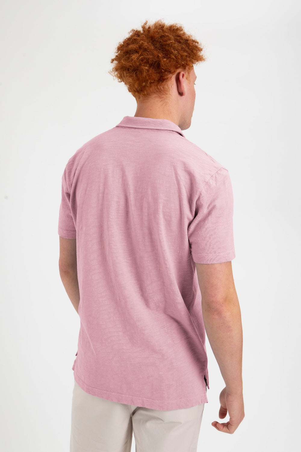 Garment Dye Beatnik Polo - Washed Pink