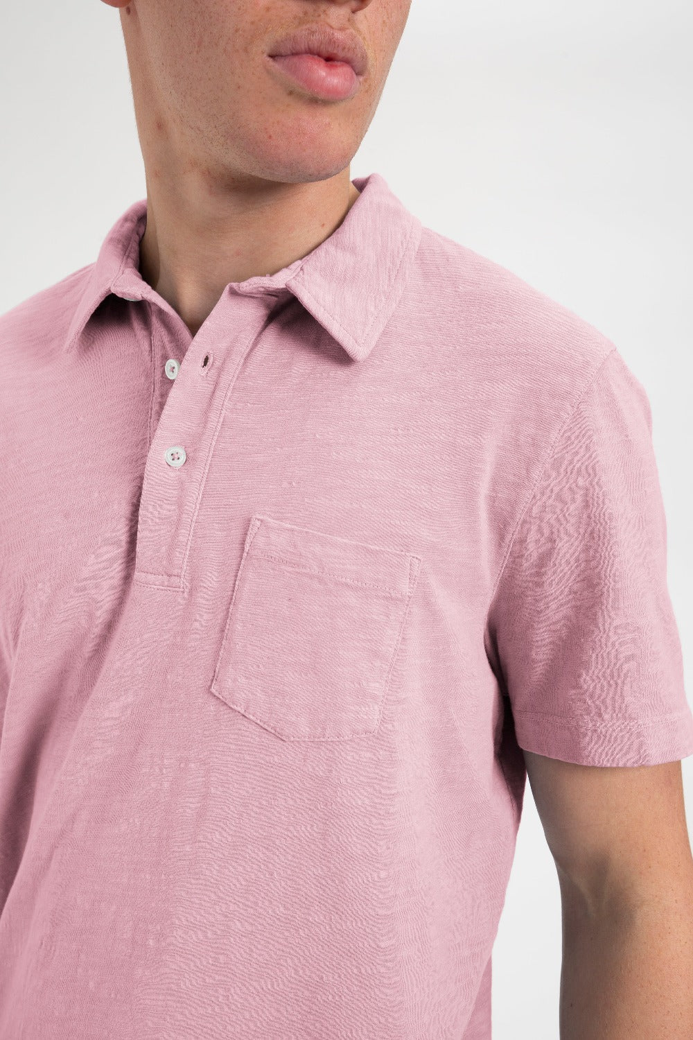 Garment Dye Beatnik Polo - Washed Pink