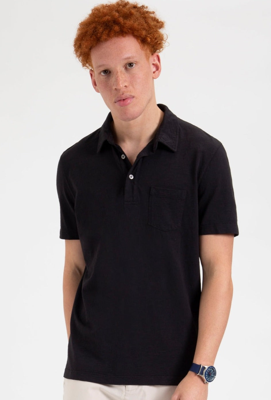 Garment Dye Beatnik Polo - Washed Black