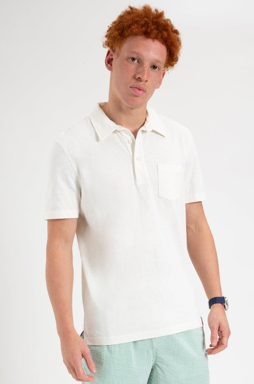 Garment Dye Beatnik Polo - White