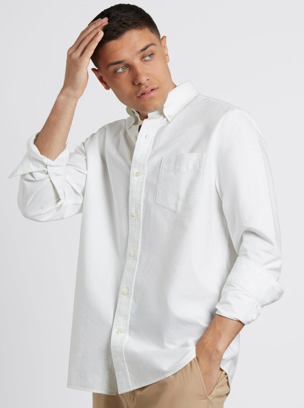 Brighton Oxford Organic Shirt - White - Ben Sherman