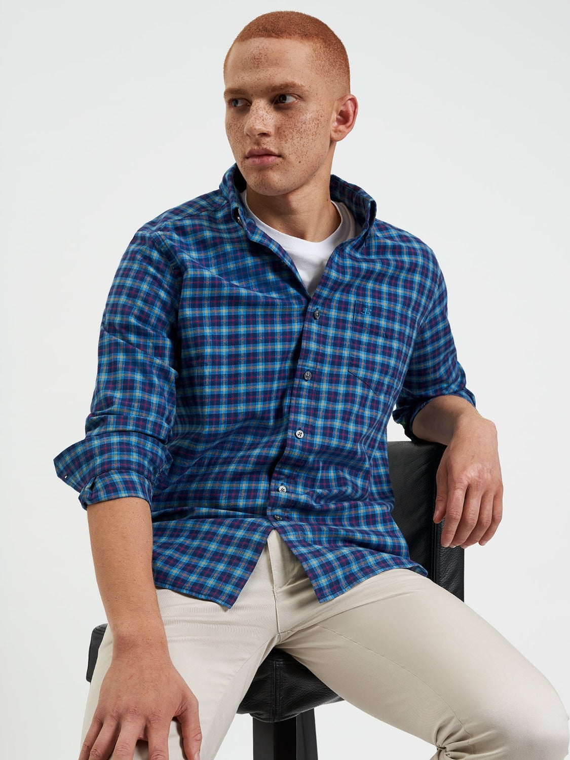 House Tartan Twill Shirt - Navy